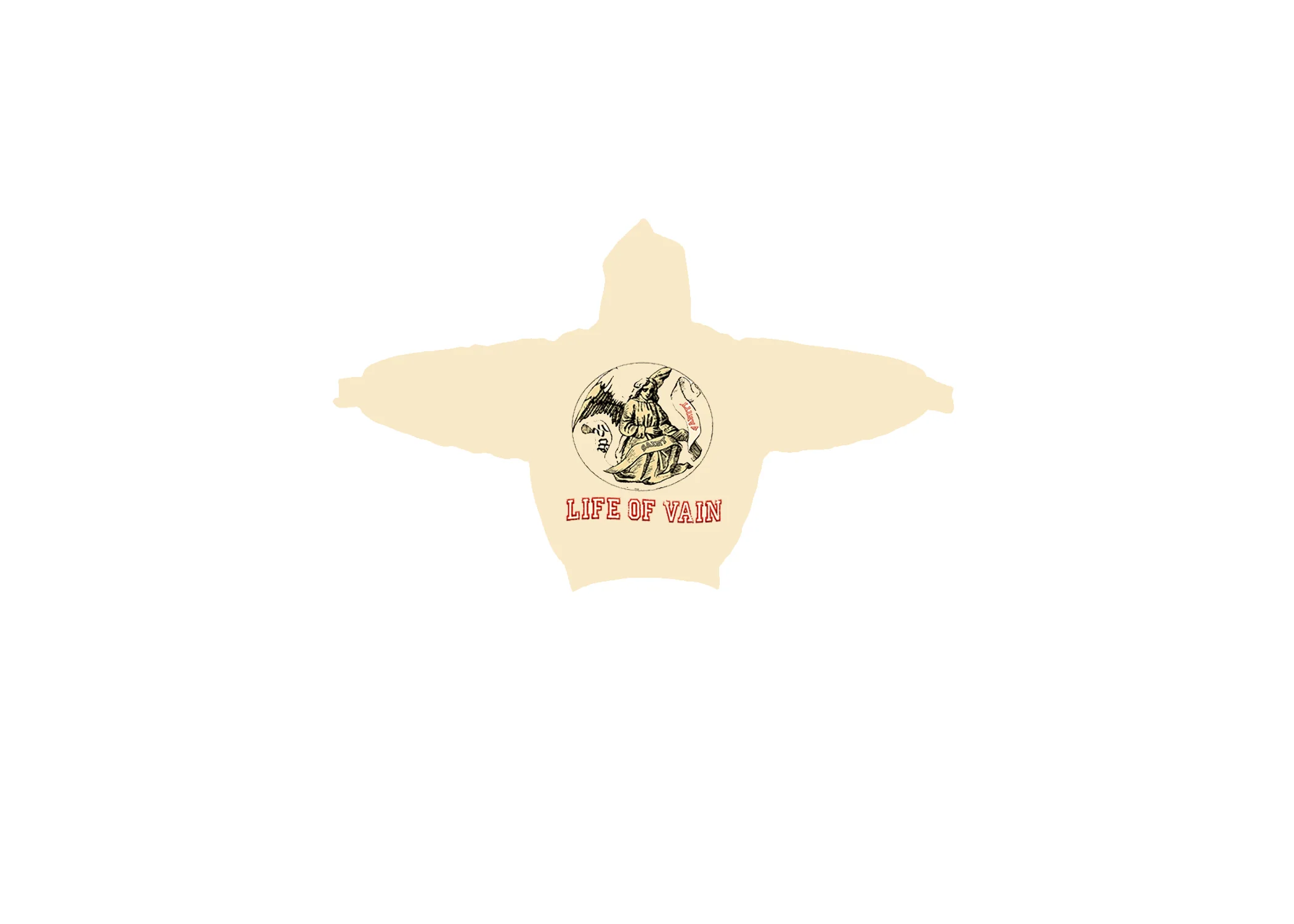 CREAM LIFE OF VAIN HOODIE + - Image 3